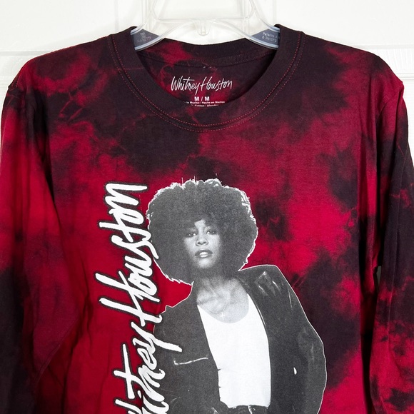 NWOT Whitney Houston I’m Every Woman Tie Dye Long Sleeve T-Shirt Red Women’s M - Picture 4 of 7
